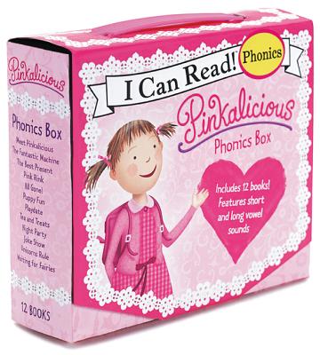Cover Image for Pinkalicious 12-Book Phonics Fun!: Includes 12 Mini-Books Featuring Short and Long Vowel Sounds -- Victoria Kann, Boxed Set