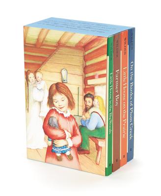 Cover Image for Little House 4-Book Box Set: Little House in the Big Woods, Farmer Boy, Little House on the Prairie, on the Banks of Plum Creek -- Laura Ingalls Wilder, Boxed Set