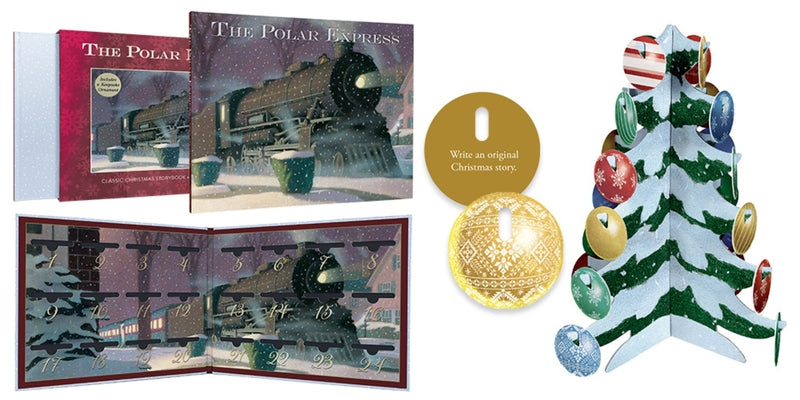 Cover Image for The Polar Express: Christmas Countdown Deluxe Gift Set [With Decorative Press-Out Ornaments and Christmas Countdown Calendar] -- Chris Van Allsburg, Hardcover