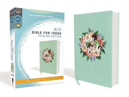Cover Image for Niv, Bible for Teens, Thinline Edition, Cloth Over Board, Floral, Red Letter Edition, Comfort Print -- Zondervan, Hardcover
