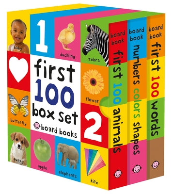 Cover Image for First 100 Board Book Box Set (3 Books): First 100 Words, Numbers Colors Shapes, and First 100 Animals -- Roger Priddy, Other