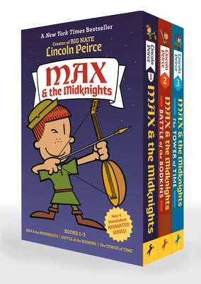 Cover Image for Max and the Midknights Paperback 3-Book Boxed Set: Max and the Midknights; Max and the Midknights: Battle of the Bodkins; Max and the Midknights: The -- Lincoln Peirce, Paperback