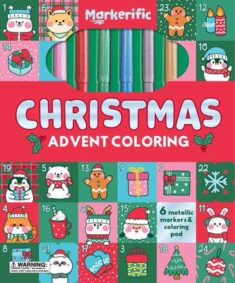 Cover Image for Markerific: Christmas Advent Coloring: Activity Folder with 6 Markers -- Lake Press, Other