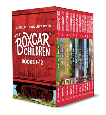 Cover Image for The Boxcar Children Mysteries Boxed Set Books 1-12 [With Activity Poster and Bookmark] -- Gertrude Chandler Warner, Paperback