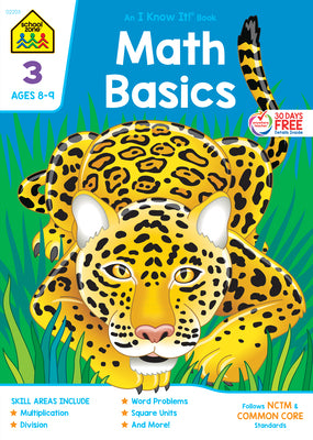 Cover Image for School Zone Math Basics Grade 3 Workbook -- School Zone, Paperback