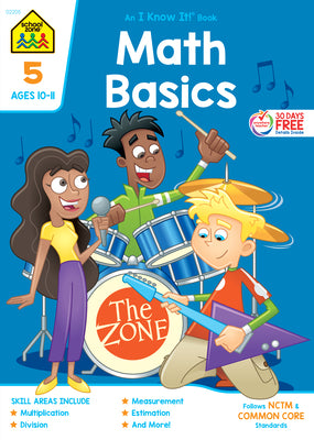 Cover Image for School Zone Math Basics Grade 5 Workbook -- School Zone, Paperback