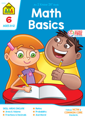 Cover Image for School Zone Math Basics Grade 6 Workbook -- School Zone, Paperback