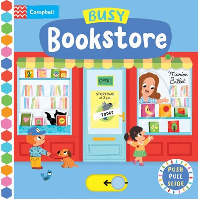Cover Image for Busy Bookstore: Push, Pull, Slide -- Marion Billet, Board Books