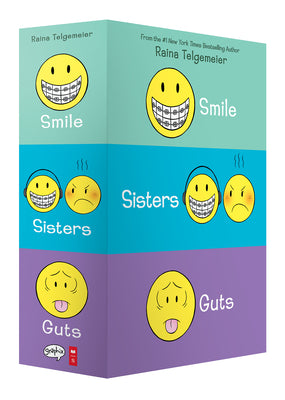Cover Image for Smile, Sisters, and Guts: The Box Set -- Raina Telgemeier, Boxed Set