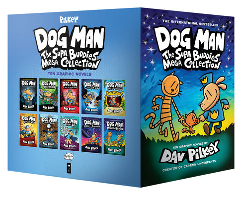 Cover Image for Boxed - Dog Man: The Supa Buddies Mega Collection: From the Creator of Captain Underpants (Dog Man #1-10 Box Set) -- Dav Pilkey, Hardcover