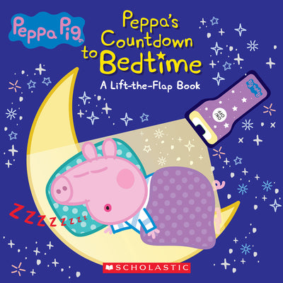 Cover Image for Countdown to Bedtime: Lift-The-Flap Book with Flashlight (Peppa Pig) [With Mini Peppa Pig Flashlight] -- Scholastic, Paperback