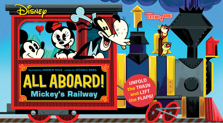 Cover Image for Disney All Aboard! Mickey's Railway (an Abrams Extend-A-Book): A Board Book -- Andrew Kolb, Board Books