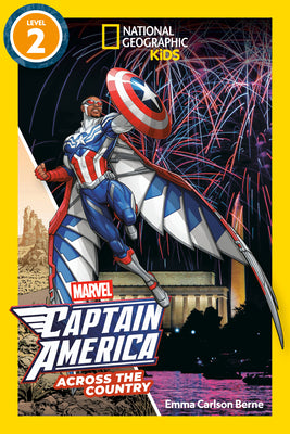 Cover Image for Marvel's Captain America Across the Country (National Geographic Kids Readers, Level 2) -- Emma Berne, Library Binding