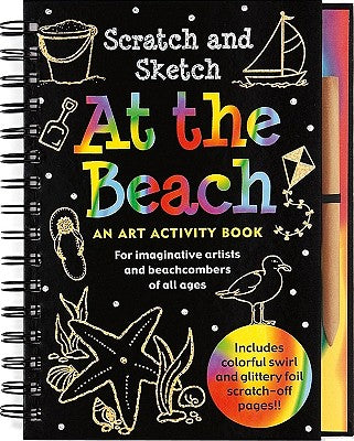 Cover Image for Scratch & Sketch at the Beach (Trace-Along) [With Wooden Stylus] -- Inc Peter Pauper Press, Spiral