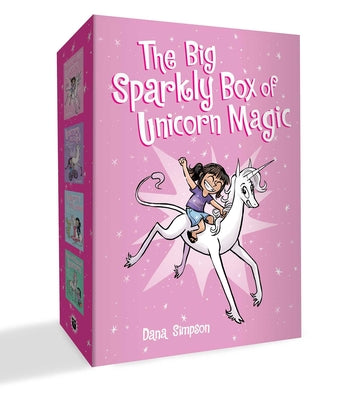 Cover Image for The Big Sparkly Box of Unicorn Magic: Phoebe and Her Unicorn Box Set Volume 1-4 -- Dana Simpson, Paperback