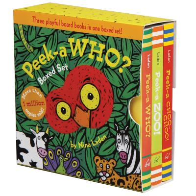 Cover Image for Peek-A Who? Boxed Set: (Children's Animal Books, Board Books for Kids) -- Nina Laden, Hardcover