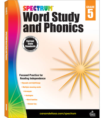 Cover Image for Spectrum Word Study and Phonics, Grade 5: Volume 84 -- Spectrum, Paperback
