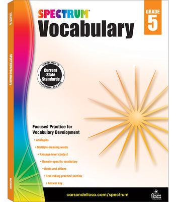 Cover Image for Spectrum Vocabulary, Grade 5: Volume 88 -- Spectrum, Paperback