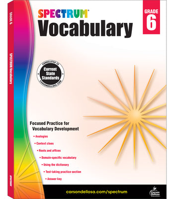 Cover Image for Spectrum Vocabulary, Grade 6: Volume 89 -- Spectrum, Paperback