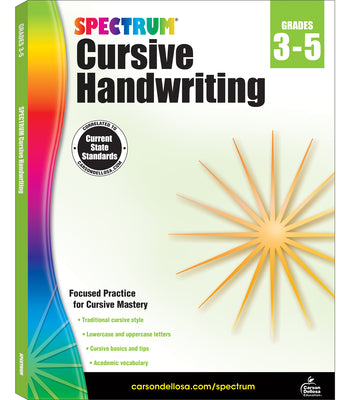 Cover Image for Spectrum Cursive Handwriting, Grades 3 - 5: Volume 108 -- Spectrum, Paperback