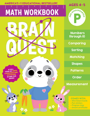 Cover Image for Brain Quest Math Workbook: Pre-Kindergarten -- Workman Publishing, Paperback