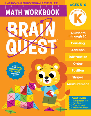 Cover Image for Brain Quest Math Workbook: Kindergarten -- Workman Publishing, Paperback