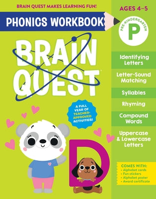 Cover Image for Brain Quest Phonics Workbook: Pre-Kindergarten: Volume 1 -- Workman Publishing, Paperback