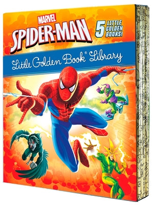 Cover Image for Spider-Man Little Golden Book Library (Marvel): Spider-Man!; Trapped by the Green Goblin; The Big Freeze!; High Voltage!; Night of the Vulture! -- Various, Hardcover