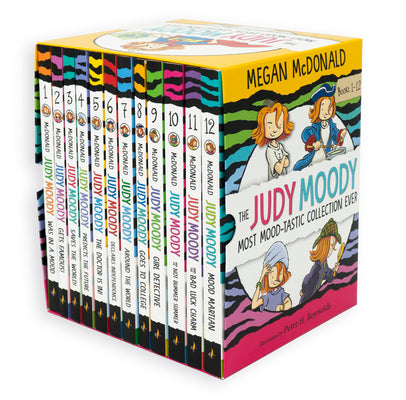 Cover Image for The Judy Moody Most Mood-Tastic Collection Ever: Books 1-12 (Box Set of Twelve Illustrated Chapter Books for Young Readers Spanning Every Mood: Perfec -- Megan McDonald, Paperback
