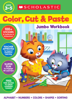 Cover Image for Color, Cut & Paste Jumbo Workbook -- Scholastic, Paperback