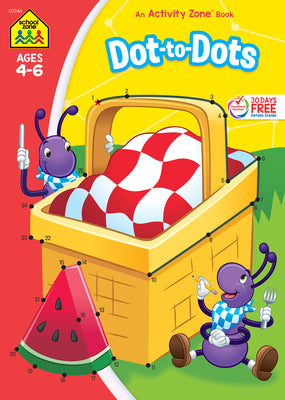 Cover Image for School Zone Dot-To-Dots Workbook -- School Zone, Paperback