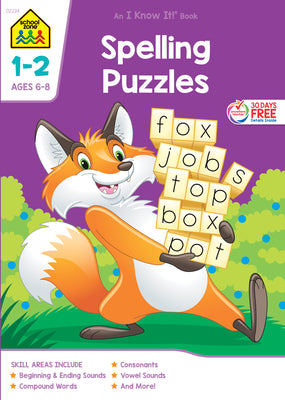 Cover Image for School Zone Spelling Puzzles Grades 1-2 Workbook -- School Zone, Paperback
