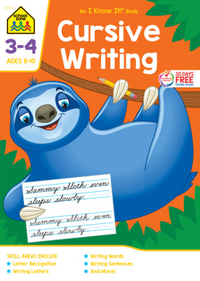 Cover Image for School Zone Cursive Writing Grades 3-4 Workbook -- School Zone, Paperback