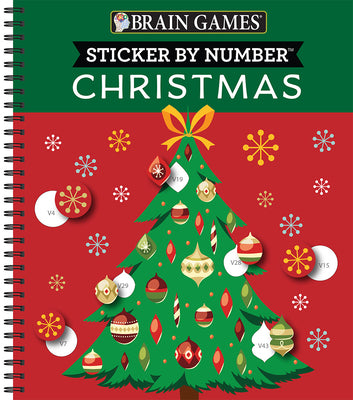 Cover Image for Brain Games - Sticker by Number: Christmas (28 Images to Sticker - Christmas Tree Cover): Volume 2 -- Publications International Ltd, Spiral