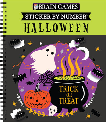 Cover Image for Brain Games - Sticker by Number: Halloween (Trick or Treat Cover): Volume 2 -- Publications International Ltd, Spiral