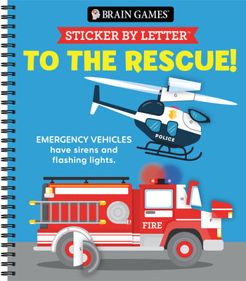Cover Image for Brain Games - Sticker by Letter: To the Rescue -- Publications International Ltd, Spiral