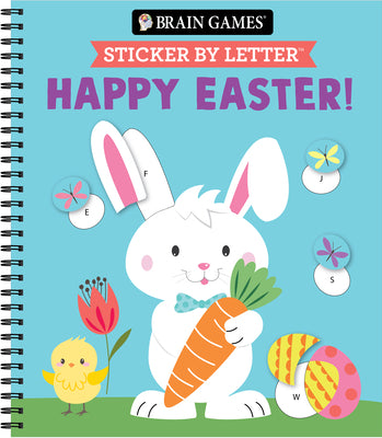 Cover Image for Brain Games - Sticker by Letter: Happy Easter! -- Publications International Ltd, Spiral