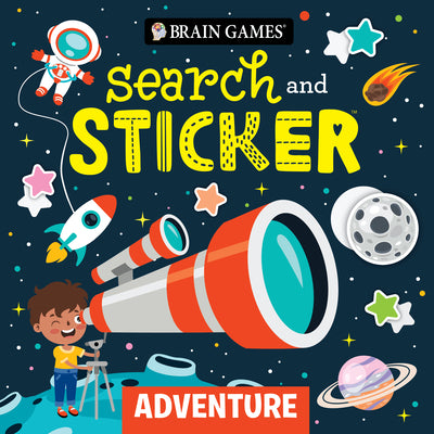 Cover Image for Brain Games - Search and Sticker: Adventure (for Kids Ages 3-6) -- Publications International Ltd, Paperback