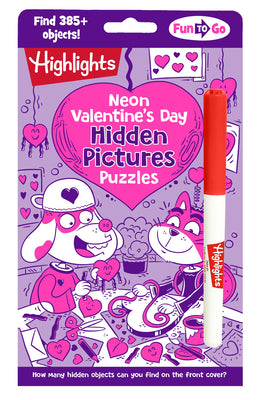 Cover Image for Neon Valentine's Day Hidden Pictures Puzzles: Bright Neon Hidden Pictures Book Filled with Valentines Day Puzzles, Heart-Shaped Surprised and Hundreds -- Highlights, Paperback
