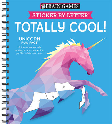 Brain Games - Sticker by Letter: Totally Cool! (Sticker Puzzles - Kids Activity Book) -- Publications International Ltd, Spiral