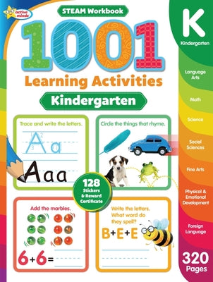Cover Image for Active Minds 1001 Kindergarten Learning Activities: A Steam Workbook -- Sequoia Children's Publishing, Paperback