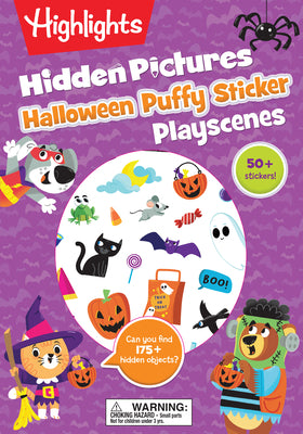 Cover Image for Halloween Hidden Pictures Puffy Sticker Playscenes: Halloween Activity Book for Kids 36 Featuring Over 175 Hidden Objects, 50 Reusable Puffy Stickers -- Highlights, Paperback