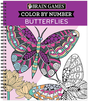 Cover Image for Brain Games - Color by Number: Butterflies -- Publications International Ltd, Spiral
