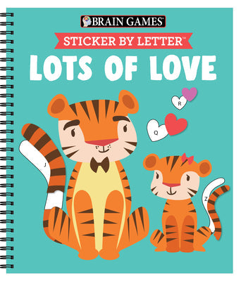Brain Games - Sticker by Letter: Lots of Love -- Publications International Ltd, Spiral