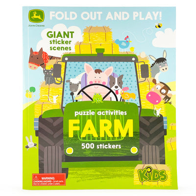 John Deere Kids Farm: 500 Stickers and Puzzle Activities: Fold Out and Play! -- Parragon Books, Paperback