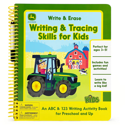 Cover Image for John Deere Kids Write & Erase Writing & Tracing Skills for Kids -- Cottage Door Press, Spiral
