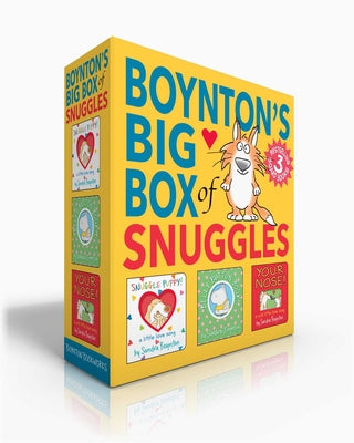 Cover Image for Boynton's Big Box of Snuggles (Boxed Set): Snuggle Puppy!; Belly Button Book!; Your Nose! -- Sandra Boynton, Board Books