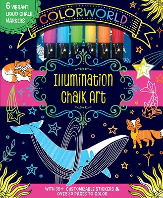 Cover Image for Colorworld: Illumination Chalk Art: Plus 35+ Glitter Stickers and Over 30 Pages to Color! -- Editors of Silver Dolphin Books, Other