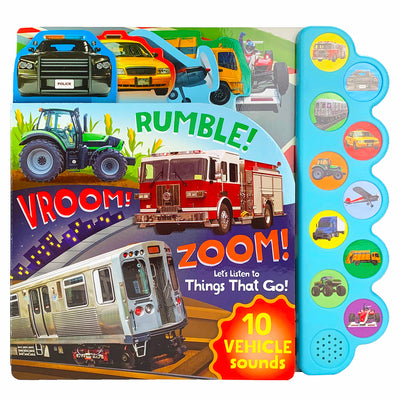 Cover Image for Rumble! Vroom! Zoom!: Let's Listen to Things That Go! -- Cottage Door Press, Board Books
