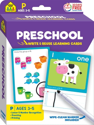 Cover Image for School Zone Preschool Write & Reuse Learning Cards -- School Zone, Other